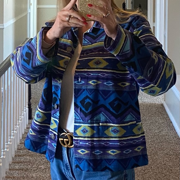 Chico’s anniversary collection Aztec denim jacket. Chico’s size 0, (S) - Picture 3 of 8